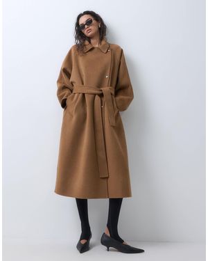 ARKET Wool Rich Trench Coat With Belt - Brown