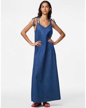 Pieces – midikleid - Blau