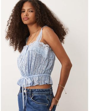 Abercrombie & Fitch – tailliertes camisole - Blau