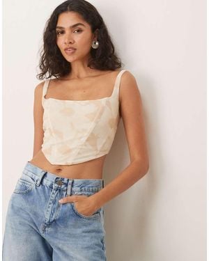 NARRATED Square Neck Corset Top - Blue