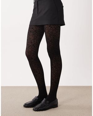 Weekday Collants en dentelle - Neutre