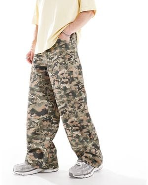 ASOS – sehr weite hose mit military-muster - Mehrfarbig