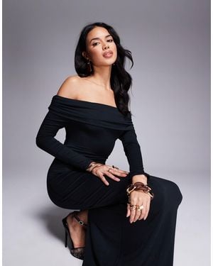 Tala – 365 – schulterfreies maxikleid - Schwarz
