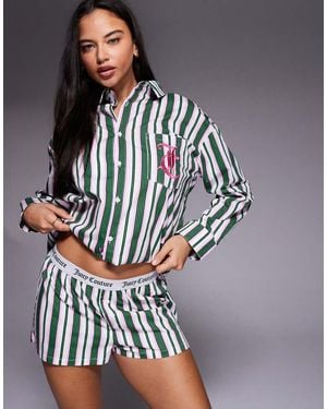 Juicy Couture Co-Ord Logo Waistband Pyjama Boxer Shorts - Blue
