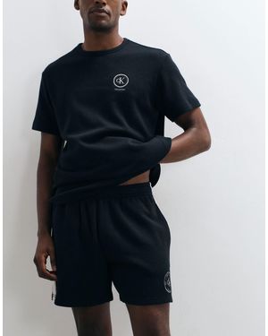 Calvin Klein Waffle Knit Shorts With Drawstrings - Blue