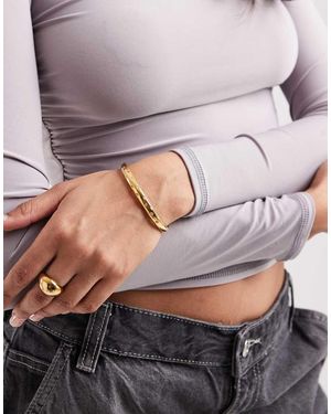 ASOS Pulsera Dorada Abierta De Acero Inoxidable Resistente Al Agua Con Detalles De Estrellas De Strass Brillante Y Bolsa De Regalo De - Gris