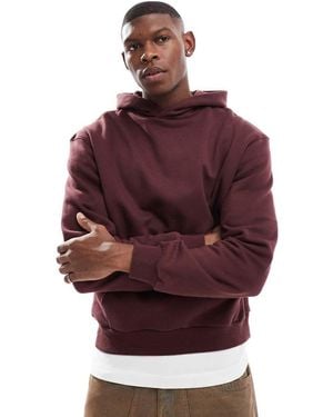 ASOS Premium Heavyweight Boxy Oversized Hoodie 400gsm - Red