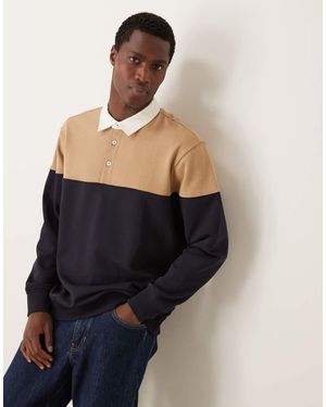 Mango Contrast Detail Long Sleeve Polo - Multicolour