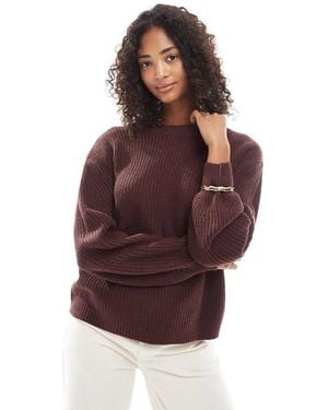 ONLY Round Neck Rib Knit Jumper - Purple