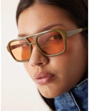 ASOS Aviator Sunglasses - Brown
