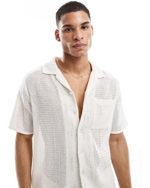 New Look Open Weave Revere Shirt - White