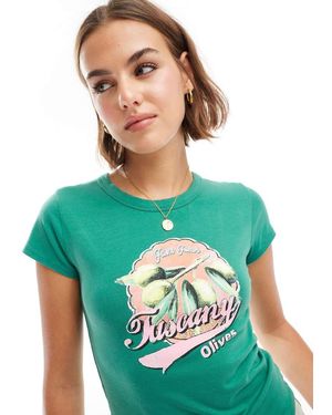 ASOS T-Shirt Mini Con Grafica "Tuscany Olives" - Verde