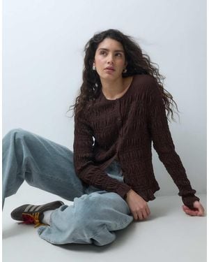 ASOS Gebreid Vest Met Smokdetail - Grijs