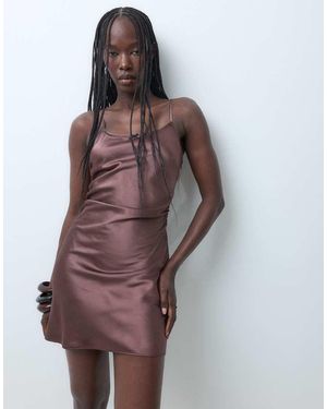 ASOS Satin Mini Slip Dress - Brown