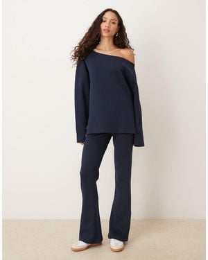 ASOS Interlock Flared Trackies - Blue