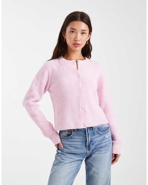 Pieces Soft Knit Long Sleeve Cardigan - Red