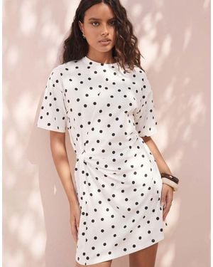 ASOS Wrapped Waist Mini Dress - Natural