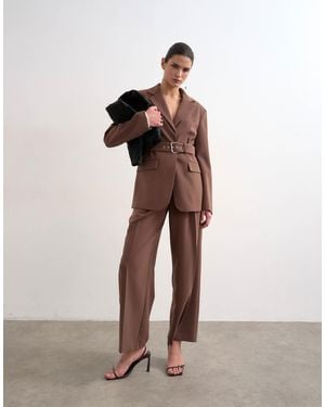 TOPSHOP Co Ord Double Tailored Trouser - Brown