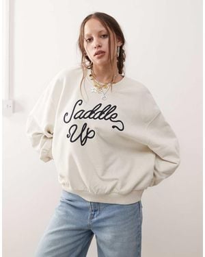 Wrangler Saddle Up Oversized Sweatshirt - Natural