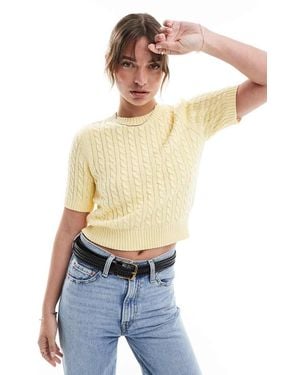 New Look Cable Knitted Tee - White