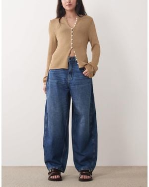 Jdy Susie Mid Waist Barrel Leg Jeans - Blue