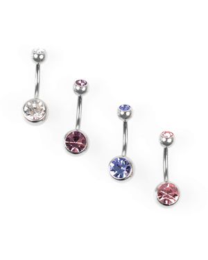 Lovisa – 4er-pack bauchnabelpiercings aus chirurgischem edelstahl - Weiß