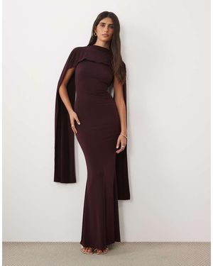 ASOS Vestito Maxi Senza Maniche Con Dettaglio A Mantella Sulle Spalle - Viola