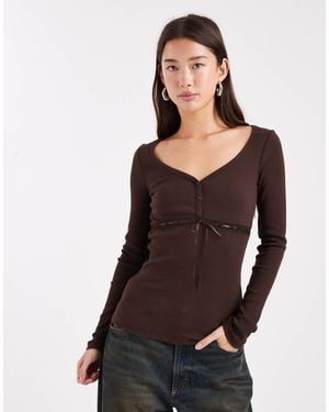 Hollister Long Sleeve Crew Neck Top - Black