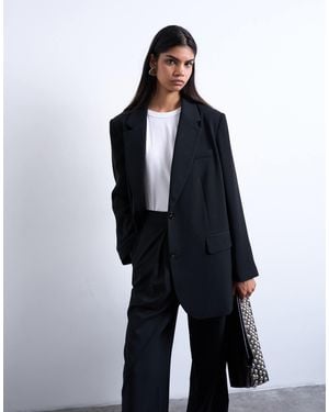 TOPSHOP 2 Button Relaxed Fit Blazer - Blue