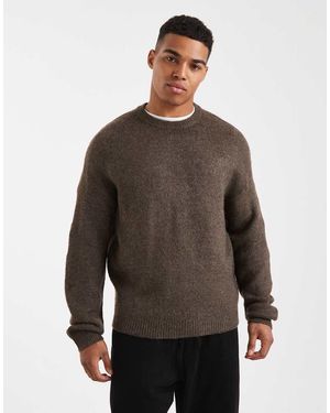 Only & Sons Long Sleeve Soft Crew Neck Knit - Brown