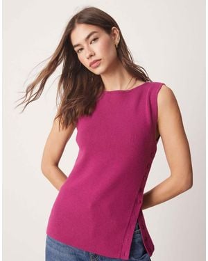 Abercrombie & Fitch Asymmetric Knit Tank Top - Purple
