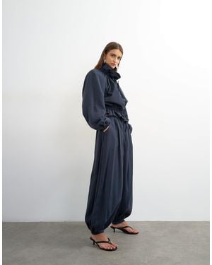 TOPSHOP Co Ord Balloon Trouser With Tie Waist - Blue