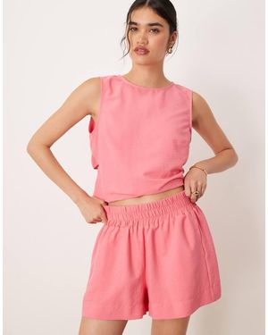 ASOS Pull On Shorts Co-ord - Pink