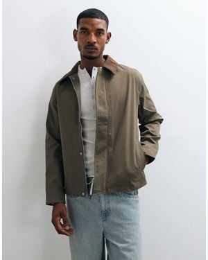 Jack & Jones Harrington Jacket With Cord Collar - Brown