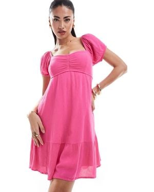 Hollister Short Sleeve Babydoll Mini Dress - Pink