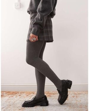 Reclaimed Vintage Cosy Cotton Tights - Grey