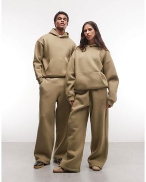 Reclaimed Vintage Unisex Heavyweight Wide Leg jogger Co-ord - Natural