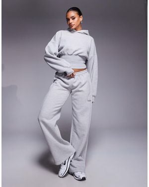 Kaiia Exclusive Cotton Rich Pintuck Side Seam Detail Wide Leg sweatpants - Blue