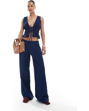 Pull&Bear Culotte Jean Co-ord - Blue