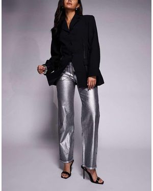 ASOS Comfortabele Stretchjeans Met Rechte Pijpen - Metallic