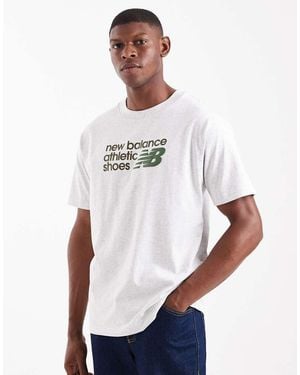 New Balance Athletics Premium Relaxed Chest Logo T-Shirt - White
