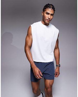 4505 – cropped-tanktop aus baumwolle - Blau