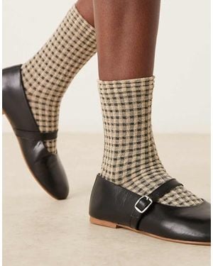 ASOS Mini Check Textured Socks - Black