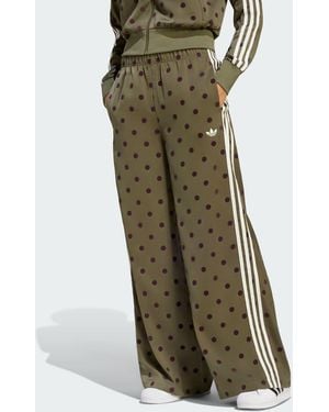 adidas Originals Satin Polka Dots Wide Leg Pant - Green