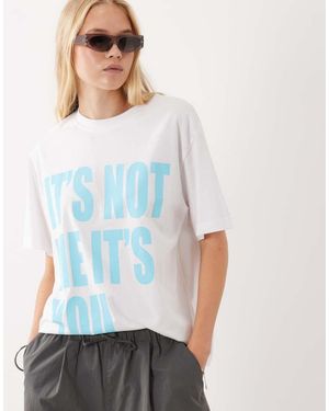 ASOS Oversized T-Shirt Met It's Not Me It's You-Opdruk - Wit