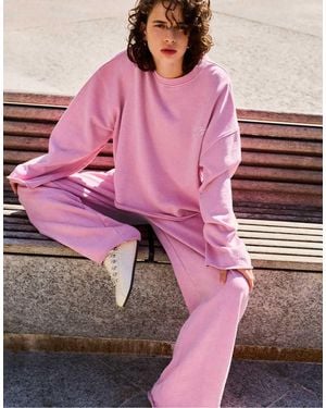 Pull&Bear Stwd Round Neck Sweatshirt - Pink
