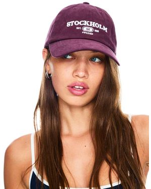 Bershka Cappellino Bordeaux Ricamato - Viola