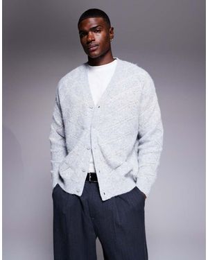 ASOS Super Oversized Textured Knit Cardigan - Blue