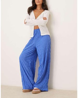 Vrg Grl Raya Pleated Wide Leg Trousers - Blue