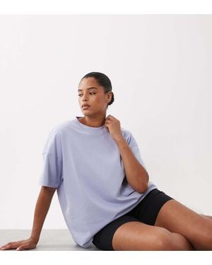 4505 Curve Icon Camiseta Extragrande De Algodón Grueso Con Acabado De Secado Rápido En Azul Pervinca-Morado